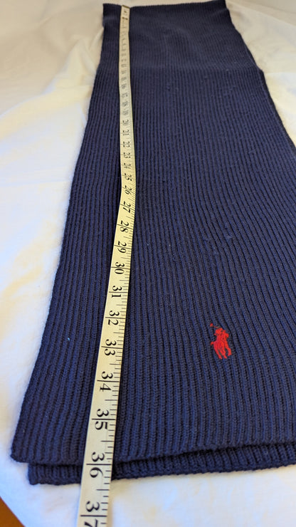 Polo Ralph Lauren navy blue ribbed scarf