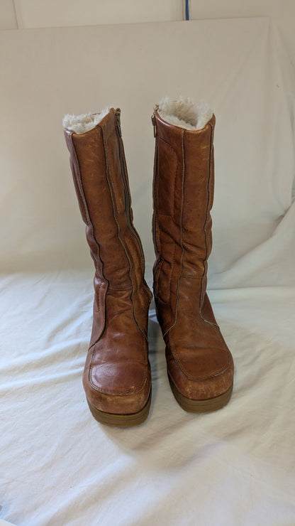 Blondo Leather Winter Boots with Faux Fur Lining