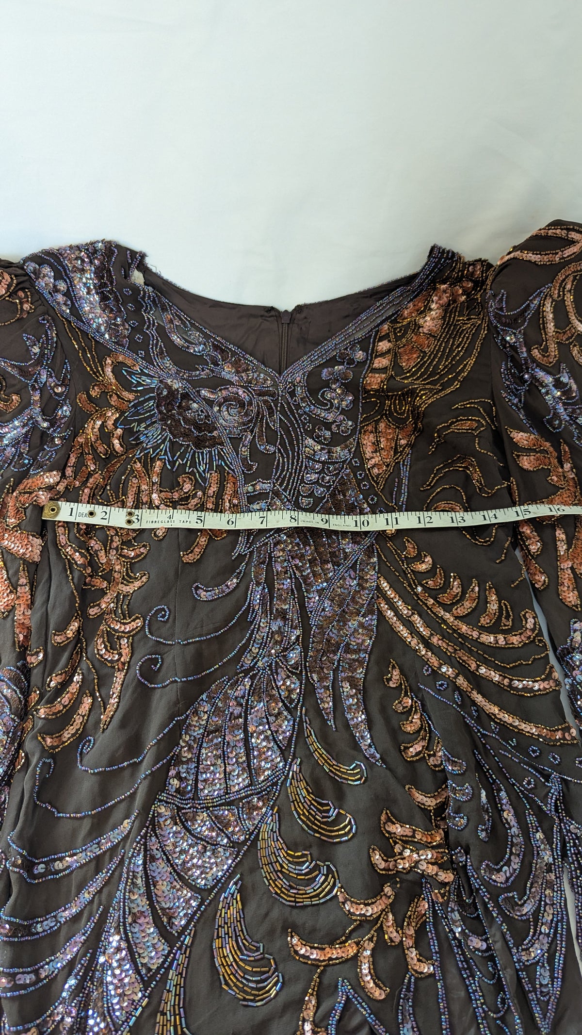 Vintage Beaded and Sequined Asymmetrical Top