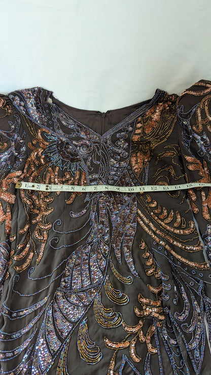 Vintage Beaded and Sequined Asymmetrical Top