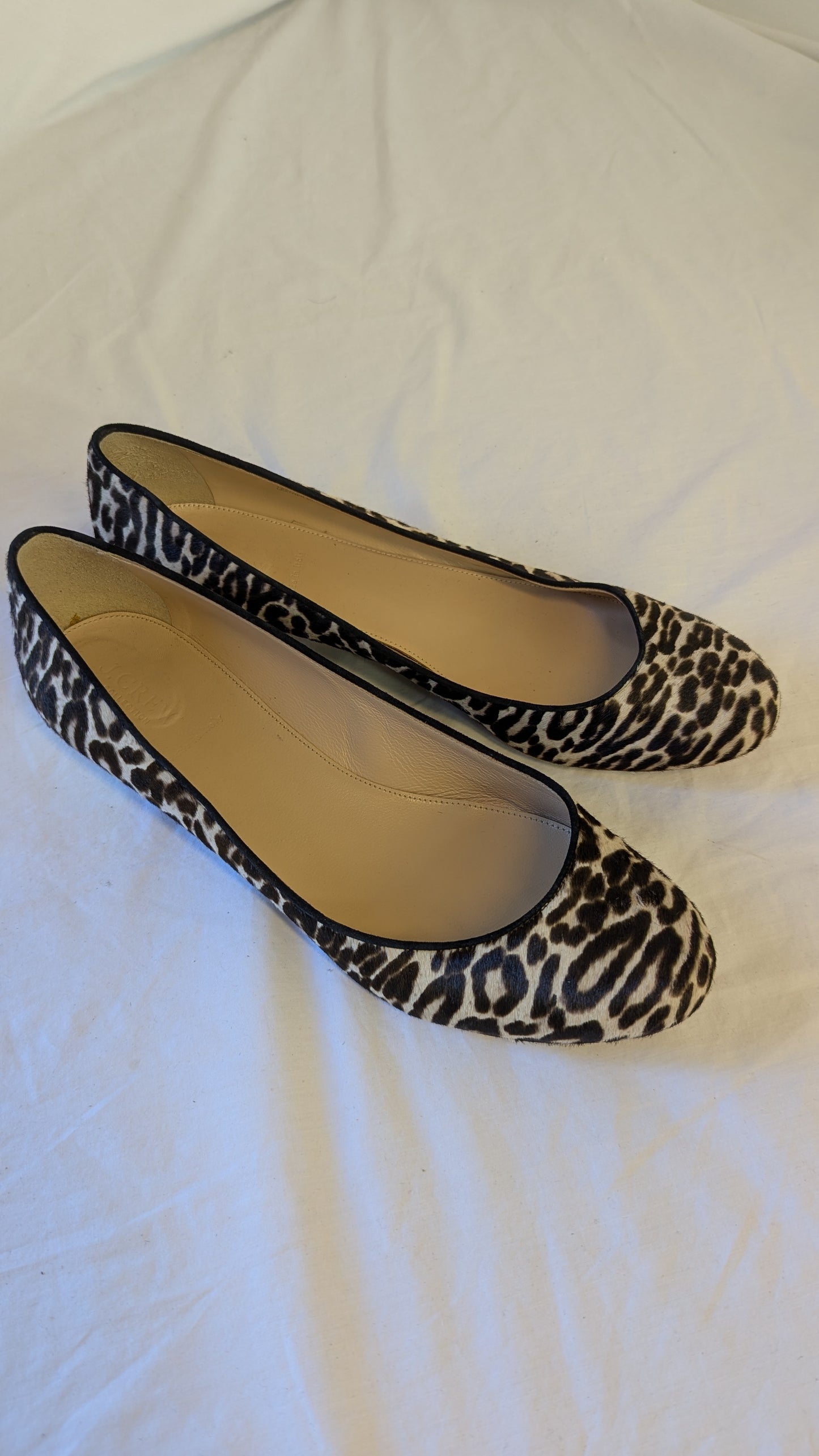 J.Crew Collection Leopard Calf Hair Flats