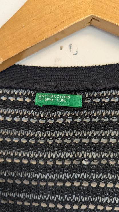 United Colors of Benetton Long Black Crochet Cardigan