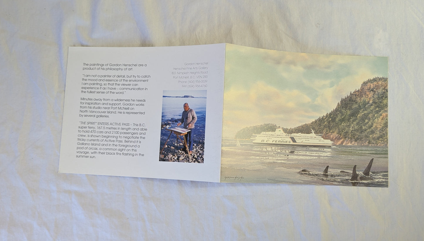 Gordon Henschel BC Ferries Orca Art Print Post Card