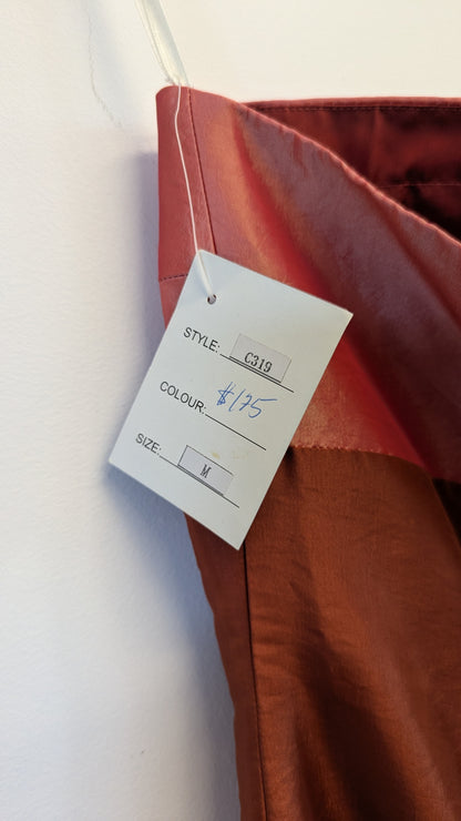 Cake Clothing Rust Two-Tone Strapless Dress Rose Detail Size M