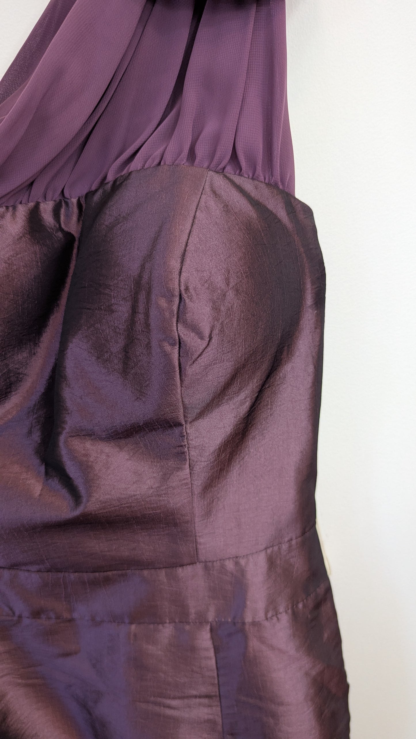 Cake Purple One Shoulder Dress S with Rose Detail