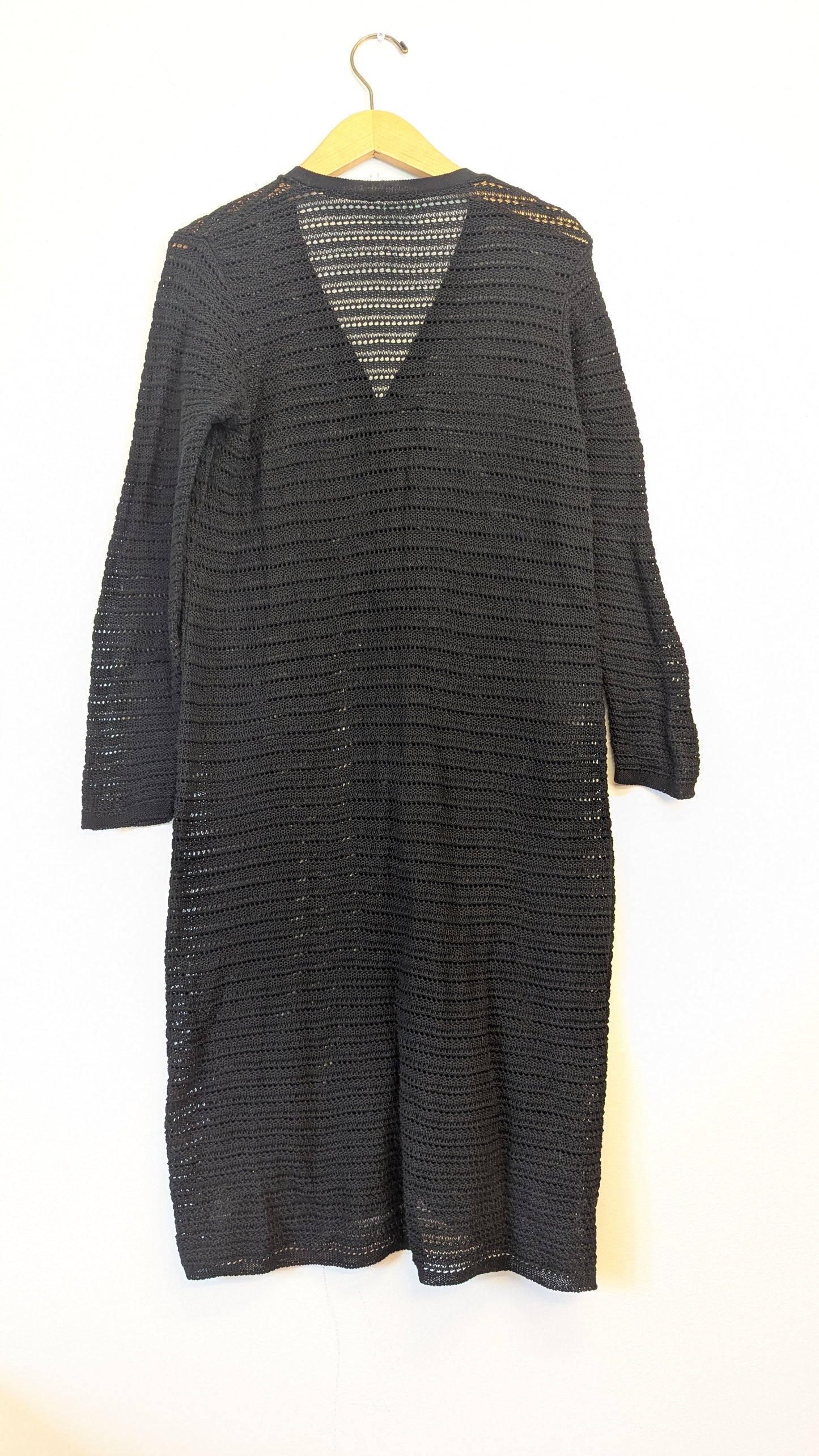 United Colors of Benetton Long Black Crochet Cardigan