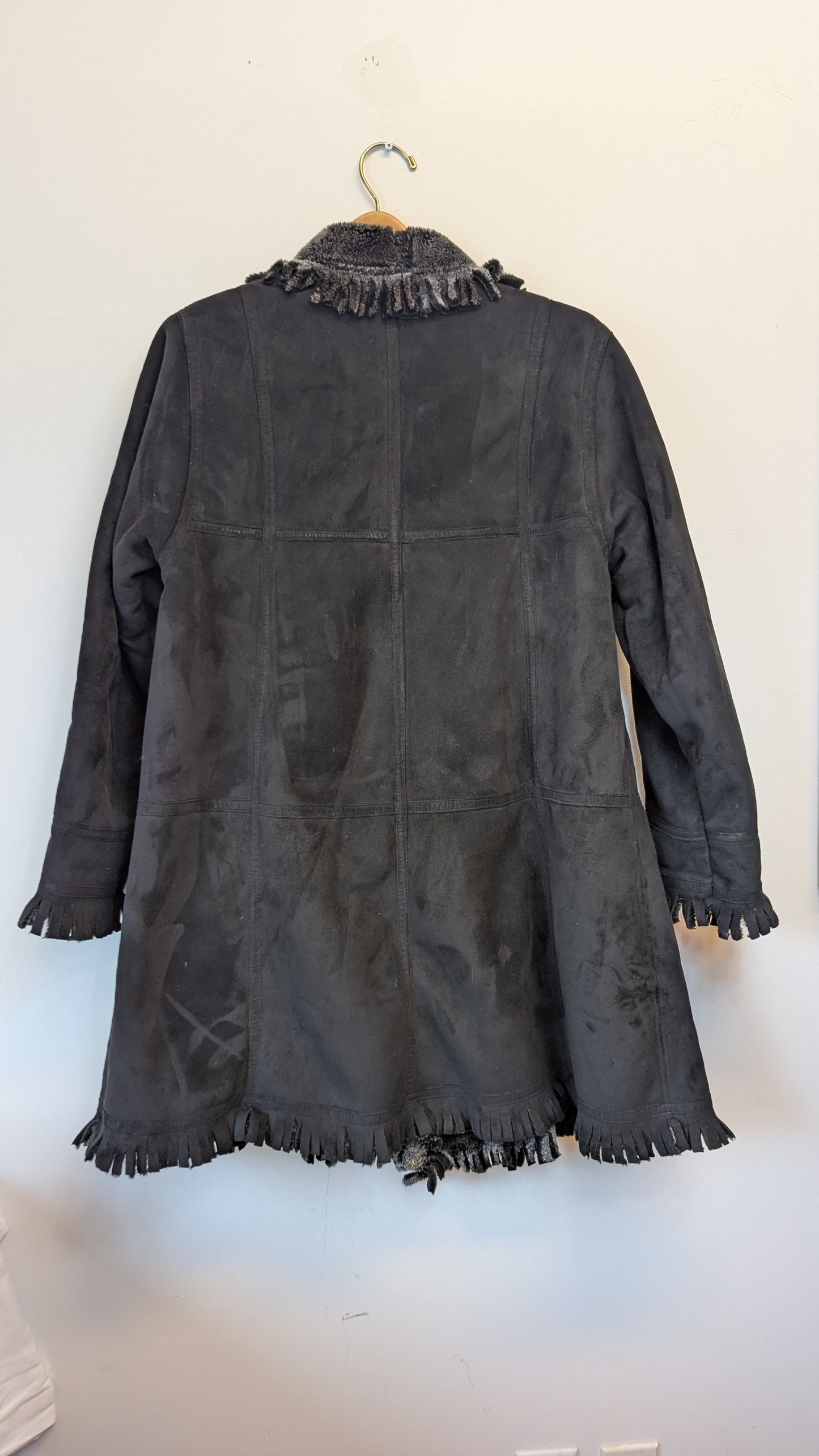 Dominic Bellissimo Faux Suede Fringe Coat around size L