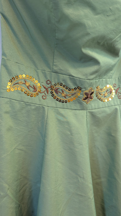 Lush Strapless Sage Green Dress w Sequin Waist Size S