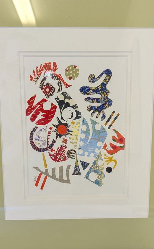 Original Bonnie Helm-Northover Abstract Collage Framed Art