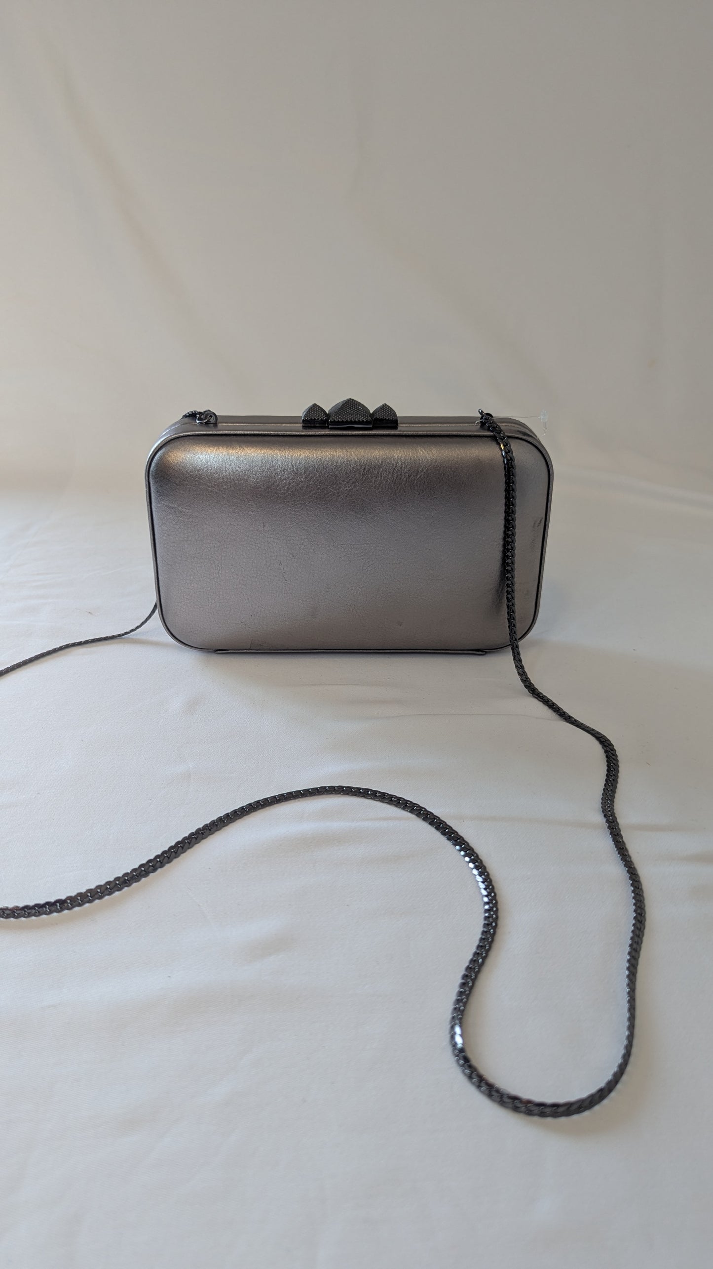Rebecca Minkoff Metallic Box Clutch with Chain Strap