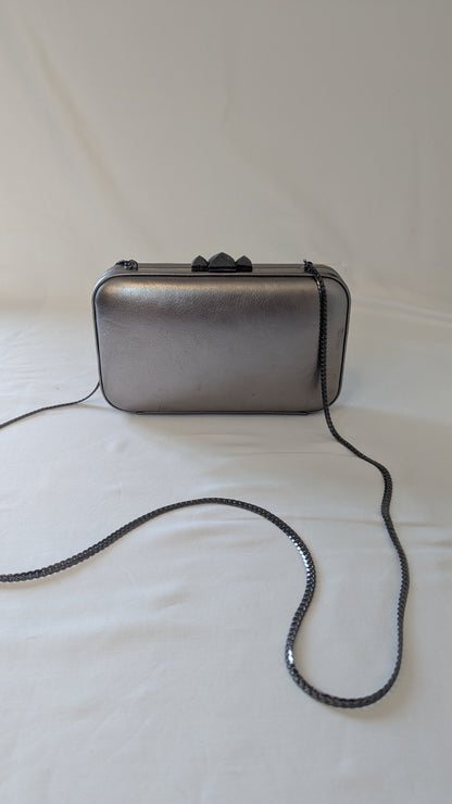 Rebecca Minkoff Metallic Box Clutch with Chain Strap