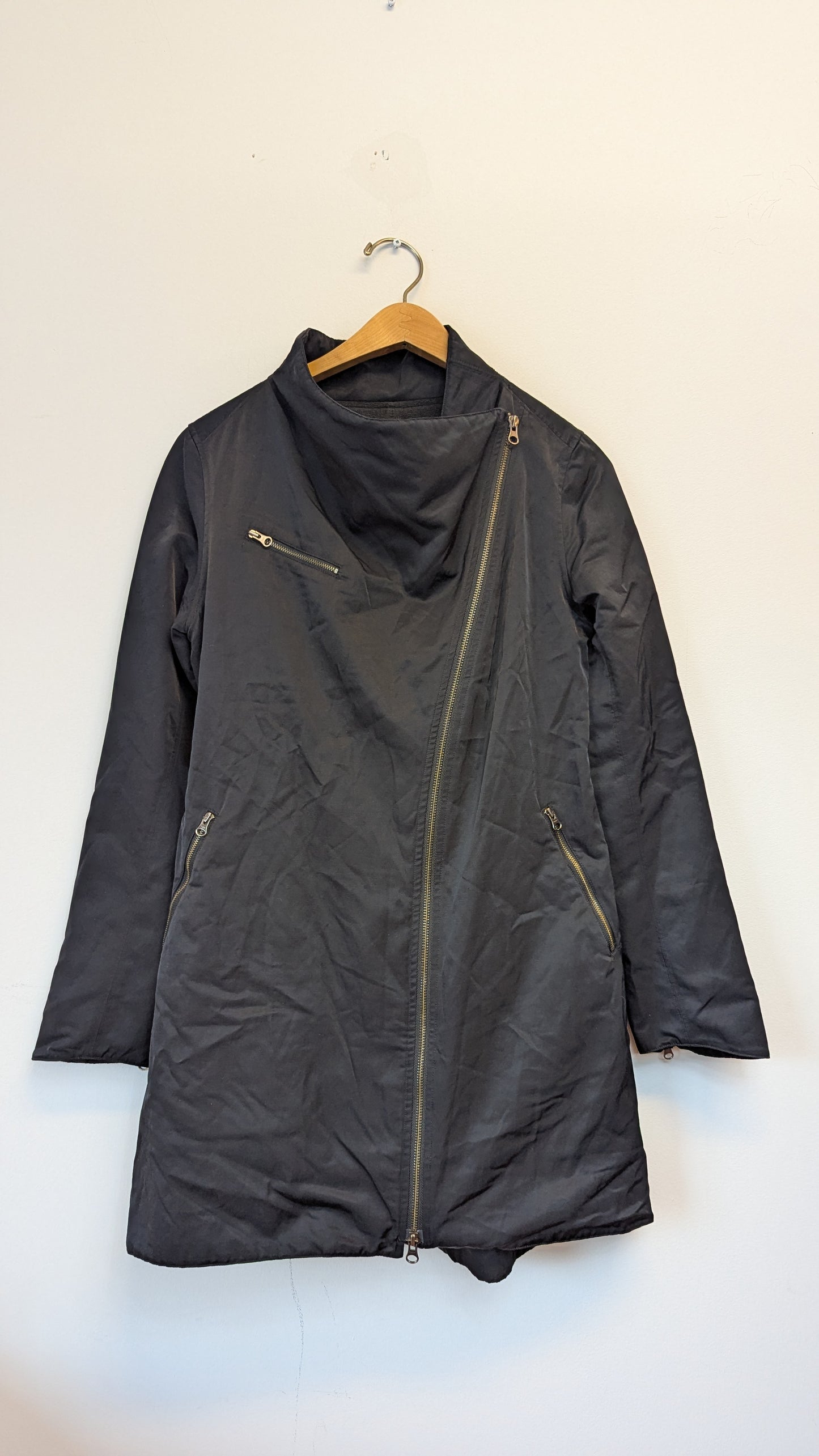 Eileen Fisher Asymmetrical Zip Coat Size Xs