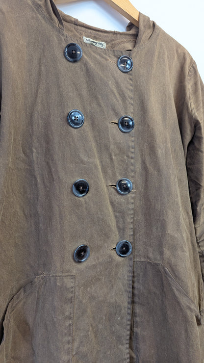 Smoking Lily Hooded Double-Breasted Jacket