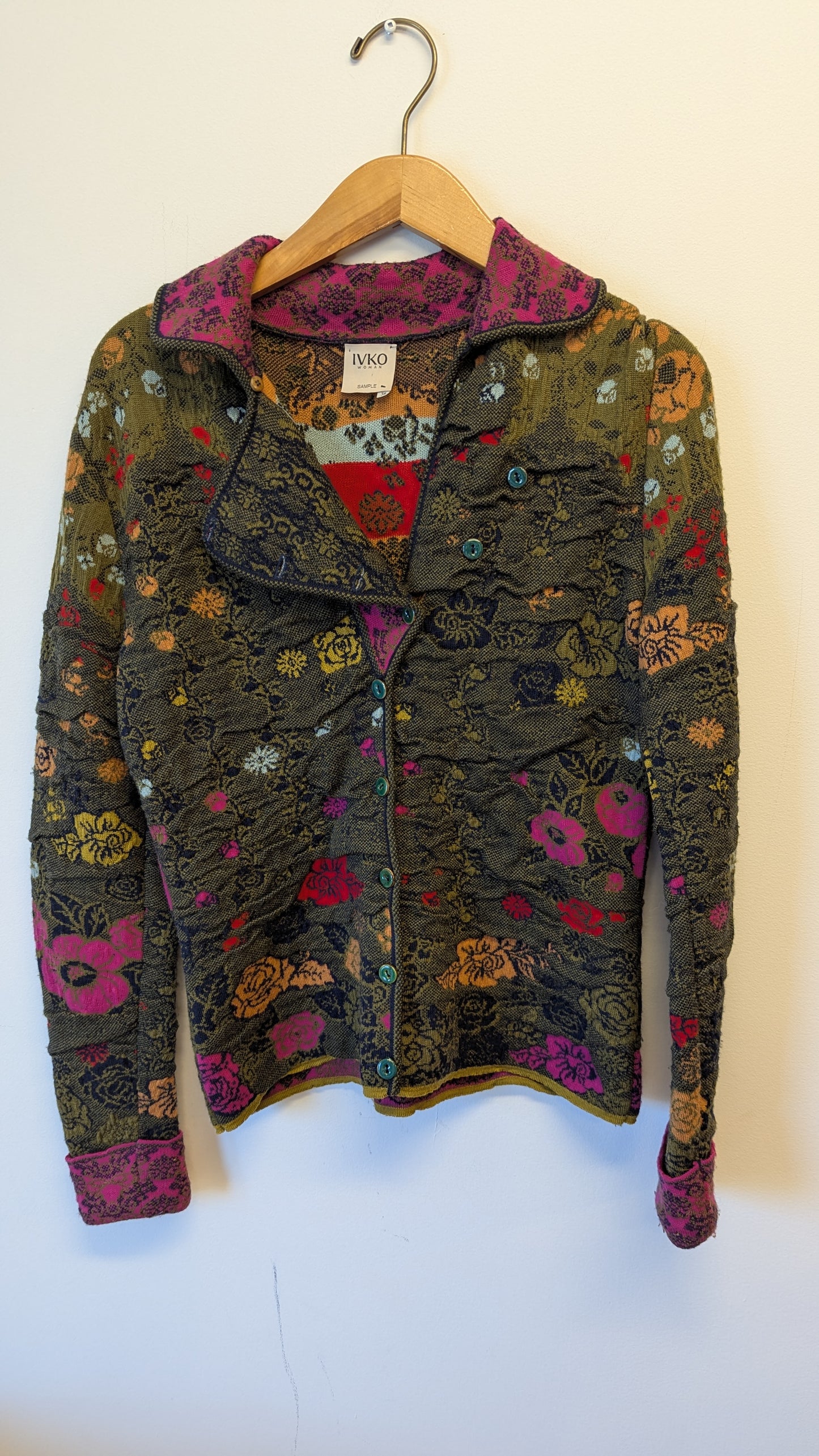 IVKO WOMAN Floral Knit Cardigan Jacket 38