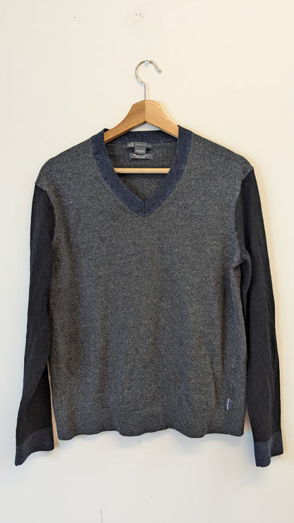 Armani Exchange XL Merino Wool V-Neck Sweater