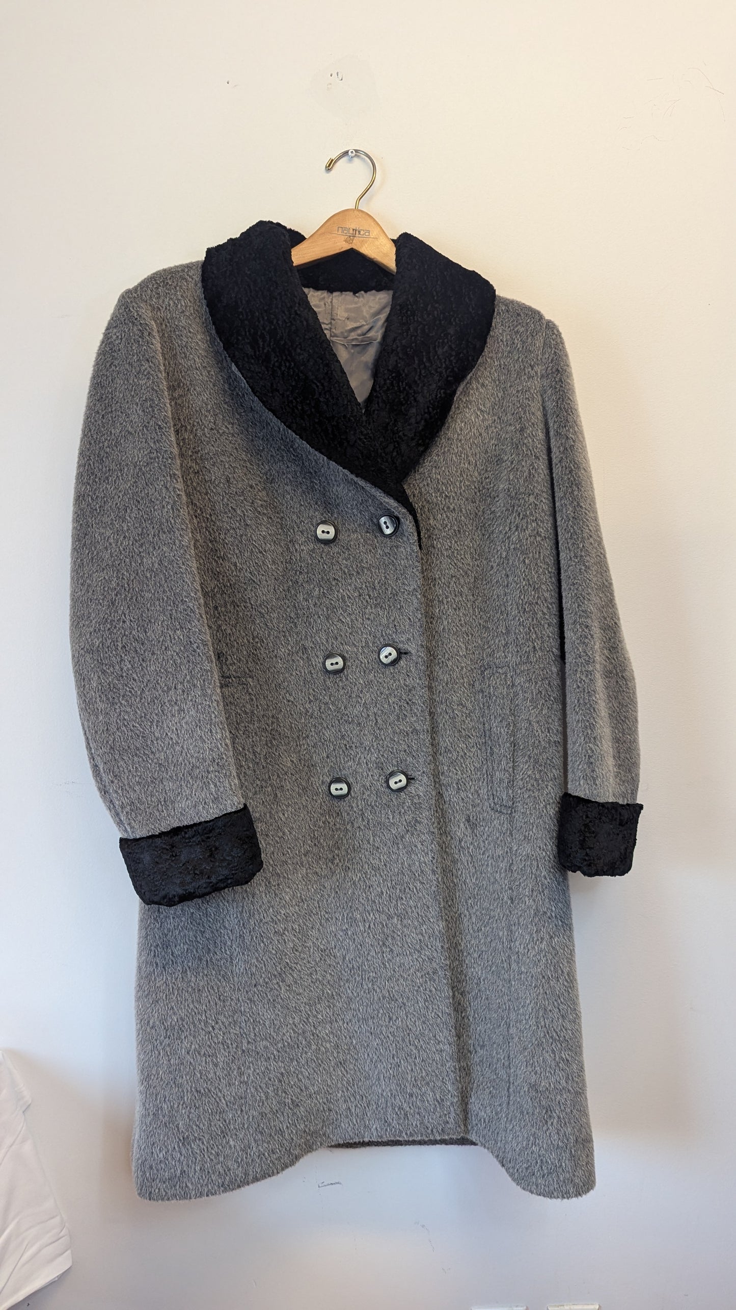 Affinités Collection Double-Breasted Wool-Blend Coat around size L