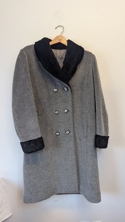Affinités Collection Double-Breasted Wool-Blend Coat around size L