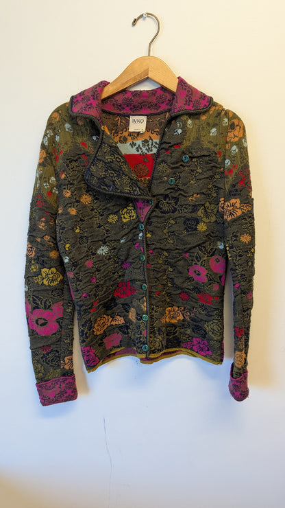 IVKO WOMAN Floral Knit Cardigan Jacket 38