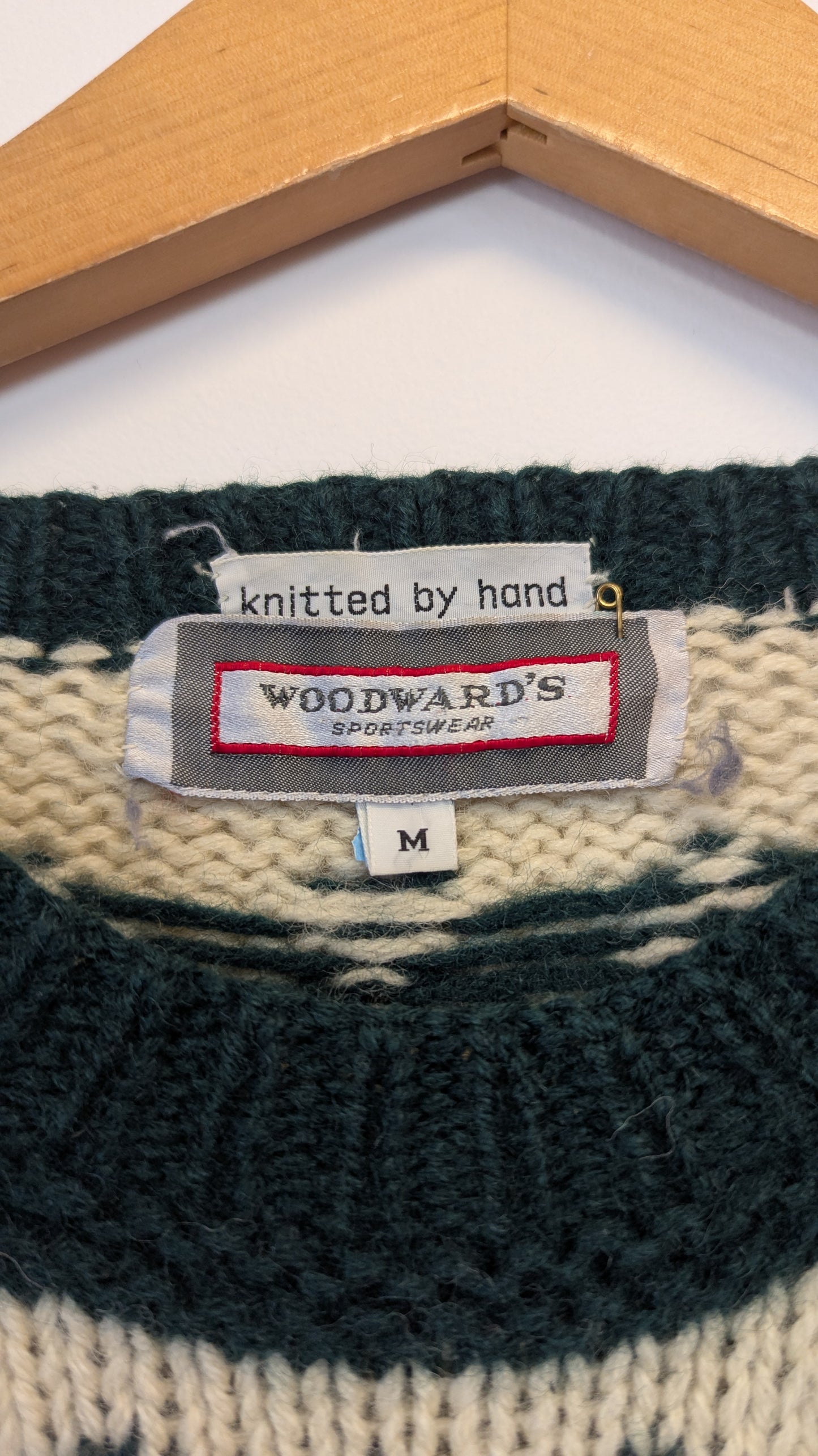 Woodward's Sportswear Hand Knitted Fair Isle Wool Sweater
