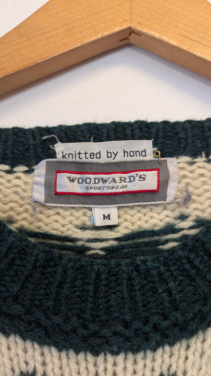 Woodward's Sportswear Hand Knitted Fair Isle Wool Sweater