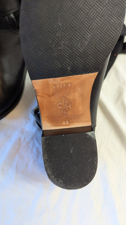 Cole Haan Nike Air Black Leather Boots Size 9B