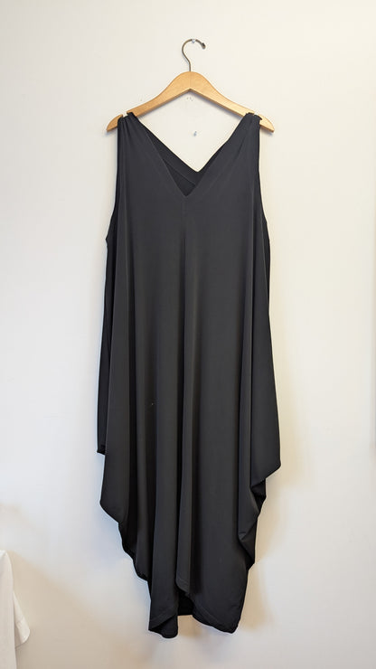 Planet by Lauren G Black Handkerchief Hem Sleeveless Dress