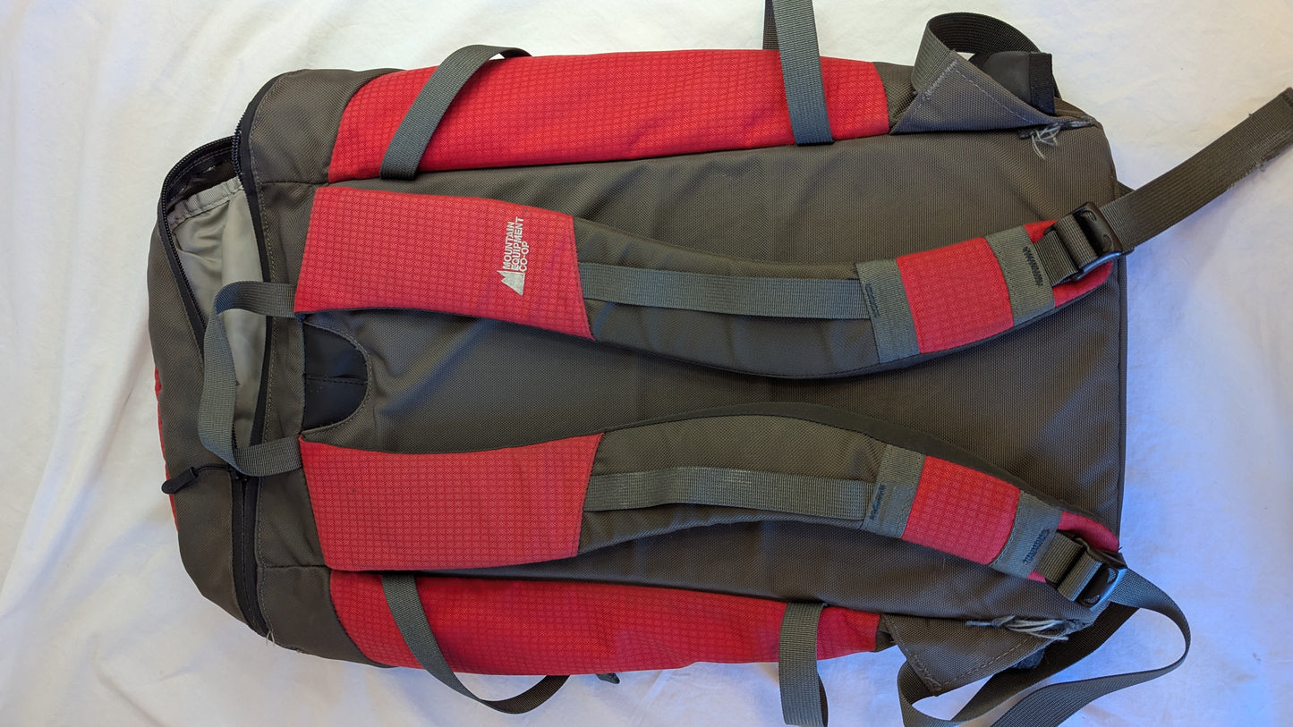 MEC Mountain Equipment Co-op Red Grey Backpack