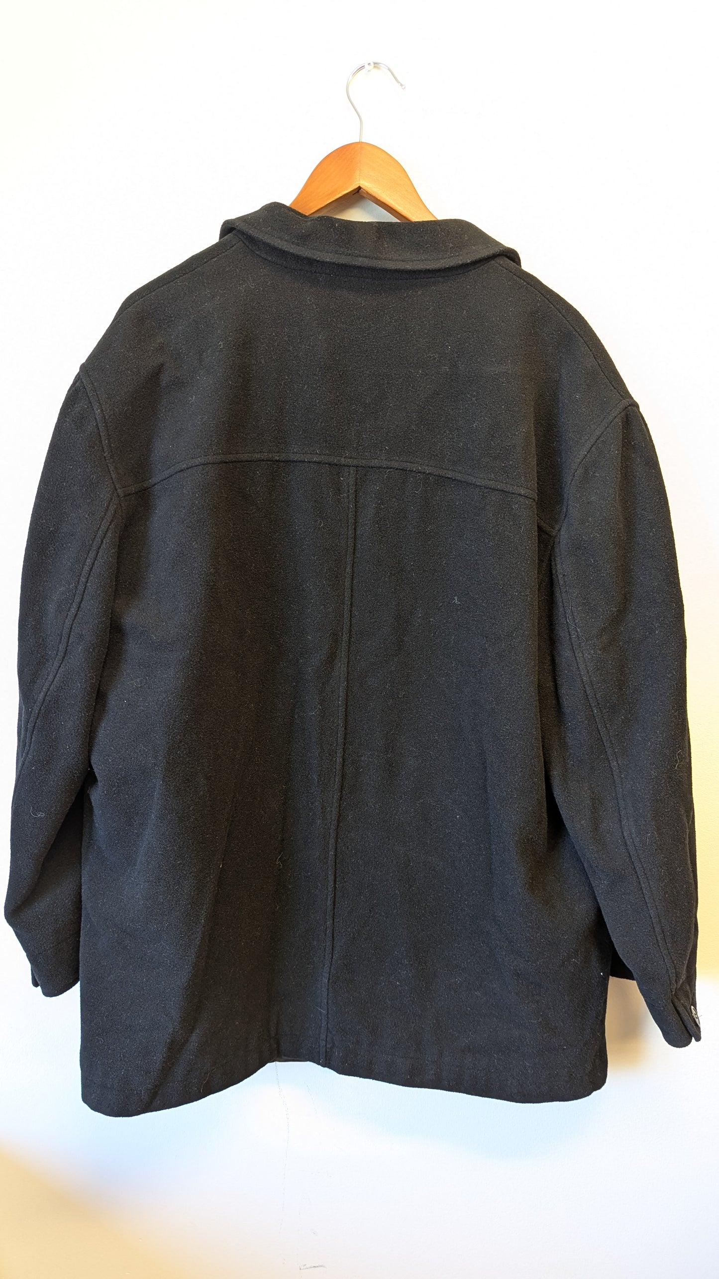 BLAZER Wool Cashmere Blend Black Coat Jacket XXL