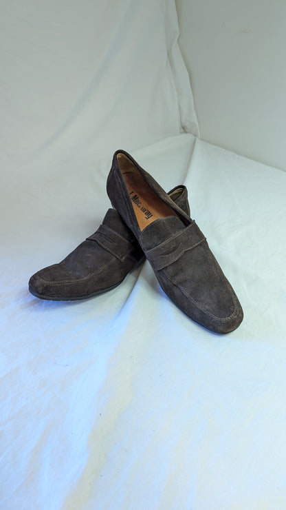 J. Mac. Gray Brown Suede Loafers Size 43