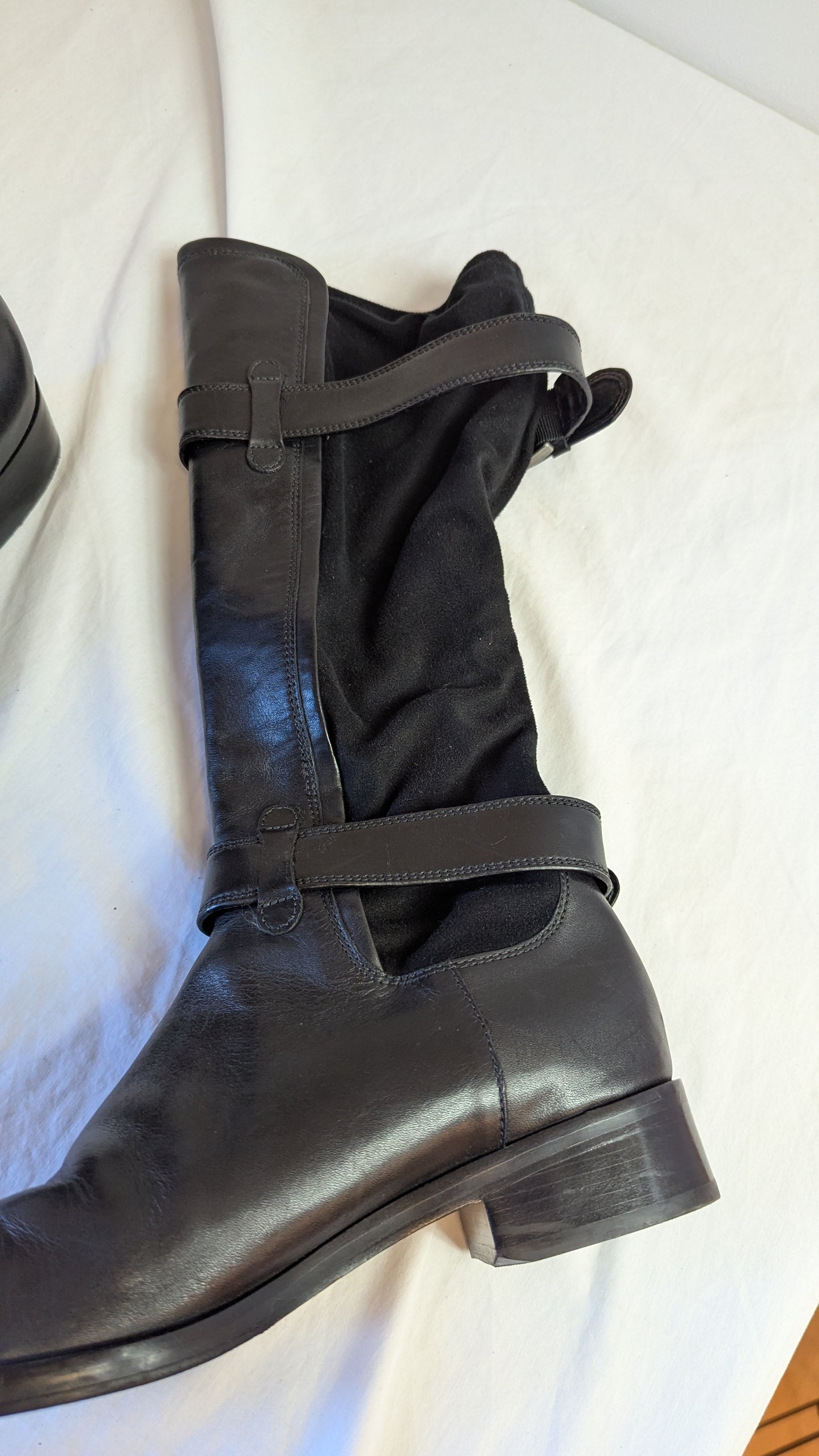 Cole Haan Nike Air Black Leather Boots Size 9B