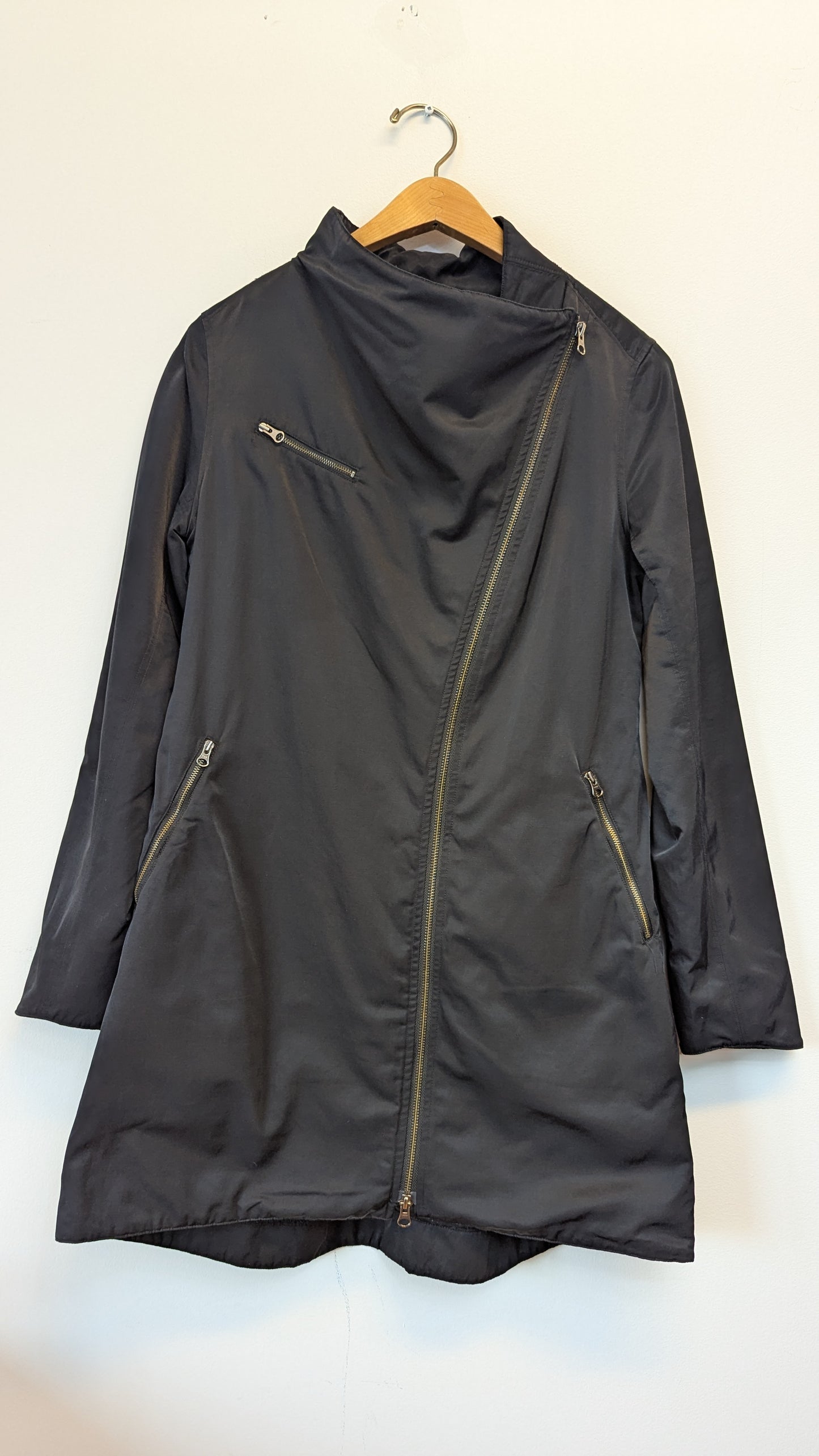 Eileen Fisher Asymmetrical Zip Coat Size Xs