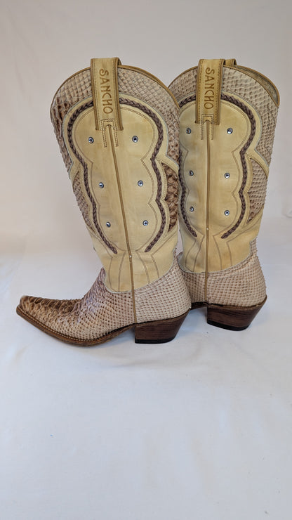 Sancho Snakeskin Cowboy Boots Size 6