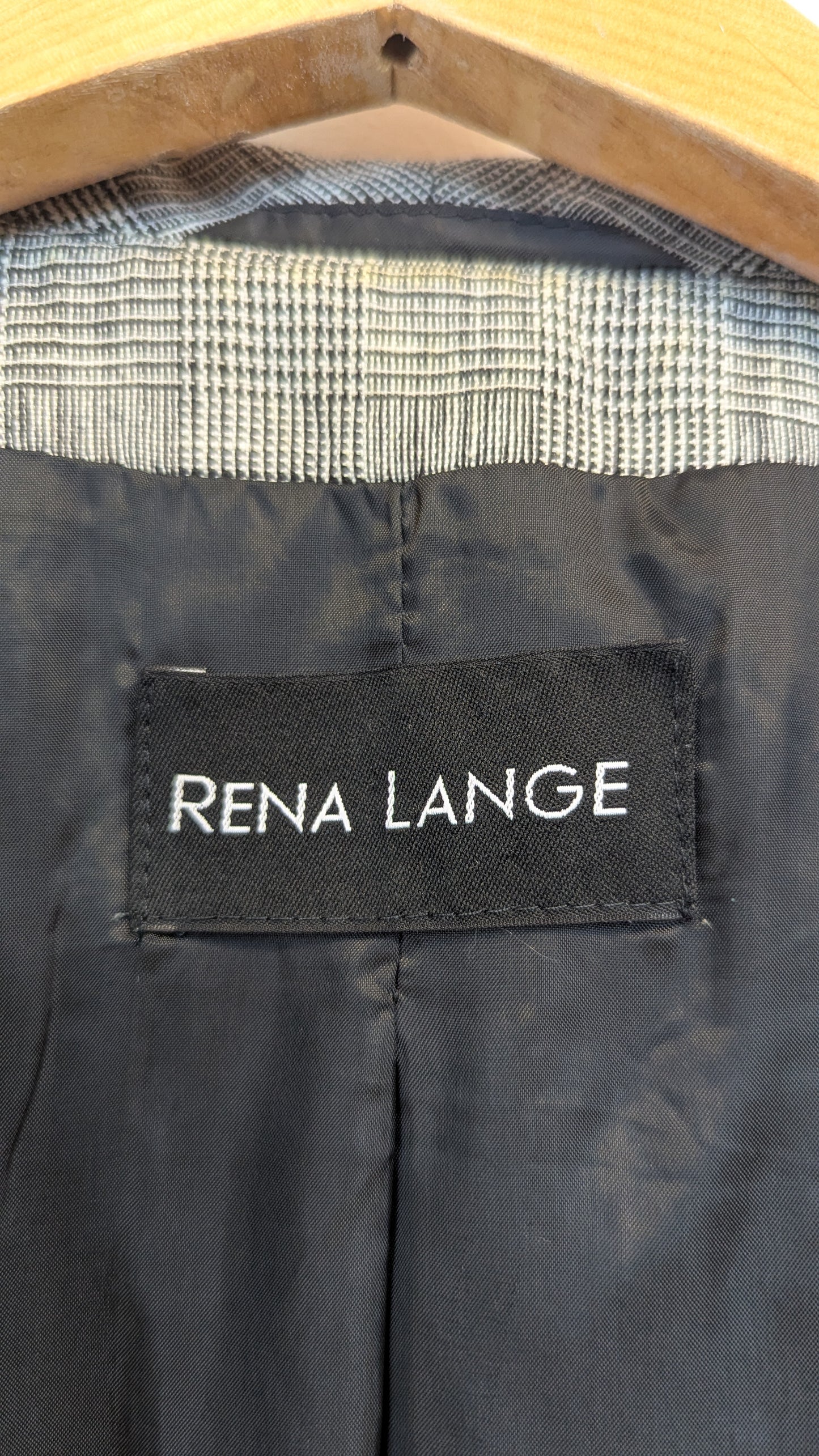 Rena Lange Plaid Double-Breasted Short Sleeve Blazer around size M