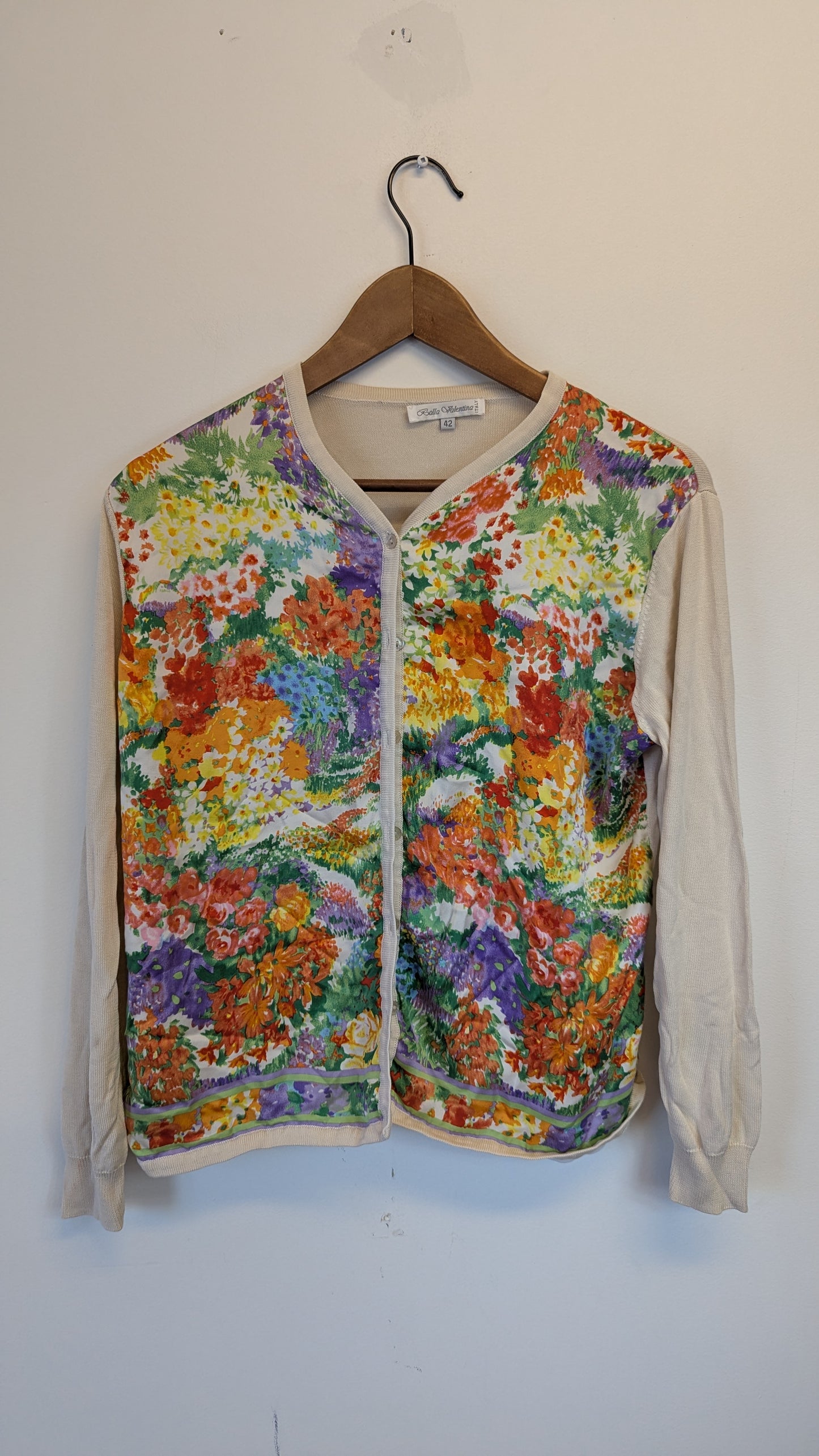 Bella Valentina Italy Floral Cardigan  and sleeves Twin Set