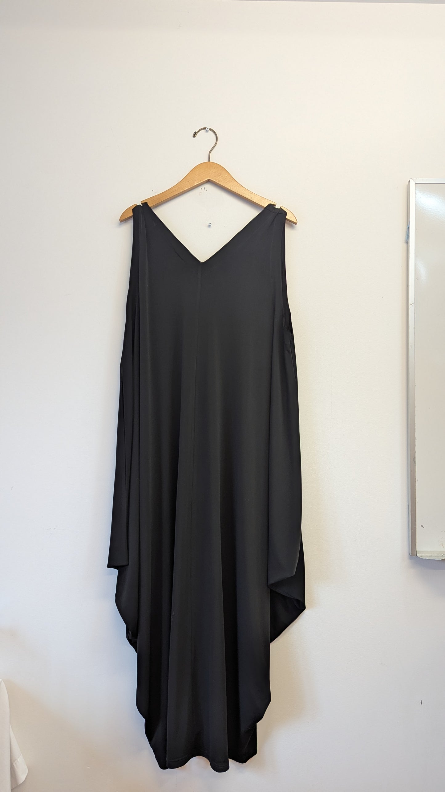 Planet by Lauren G Black Handkerchief Hem Sleeveless Dress