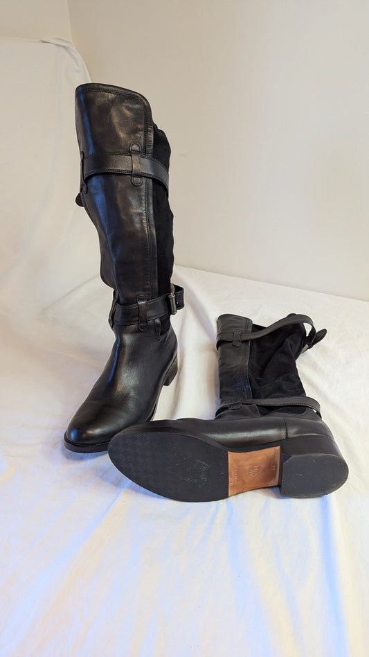 Cole Haan Nike Air Black Leather Boots Size 9B