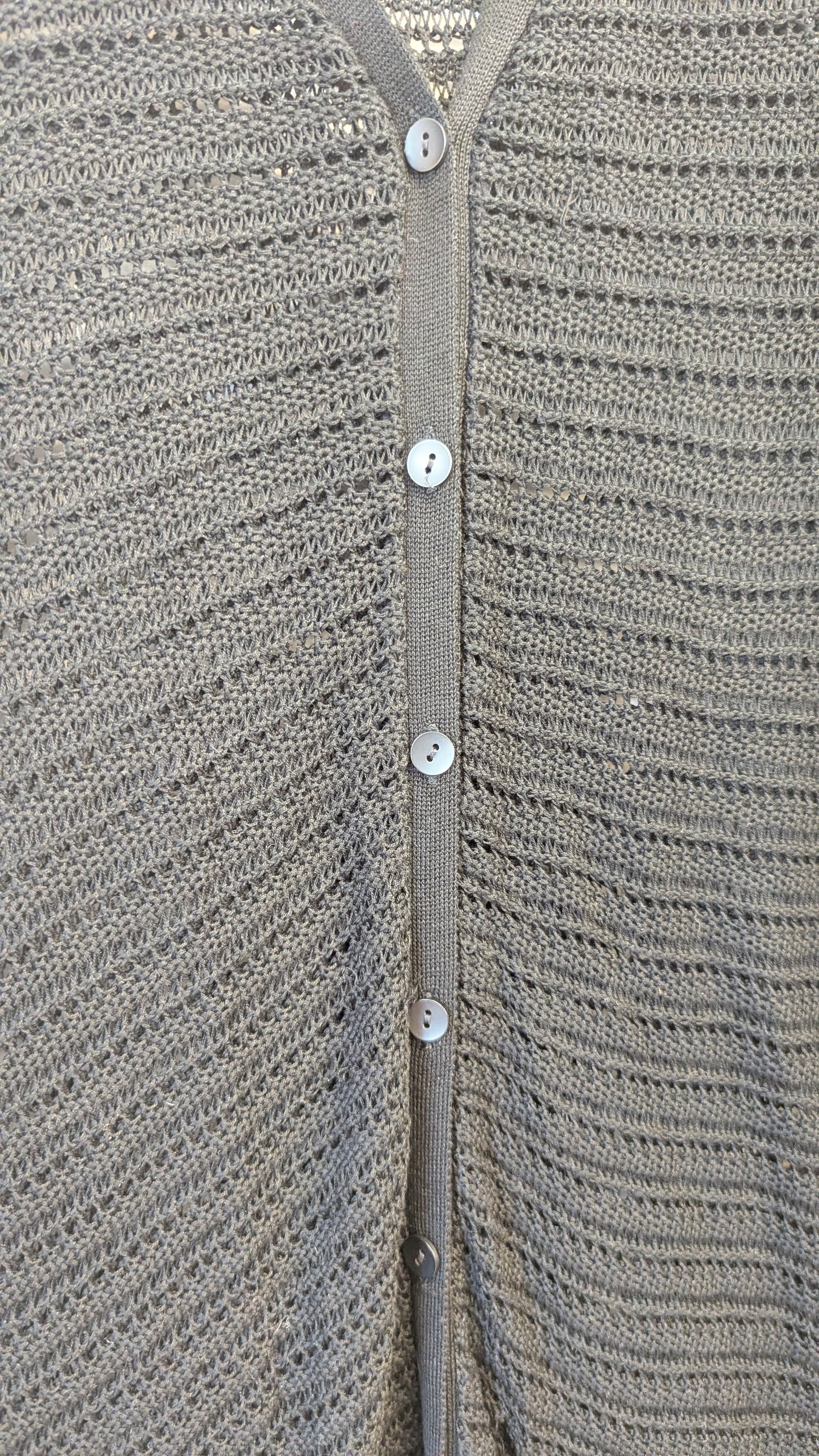 United Colors of Benetton Long Black Crochet Cardigan