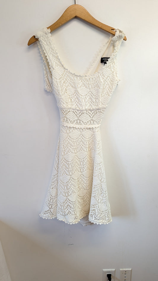 Guess White Crochet Mini Dress Size 2