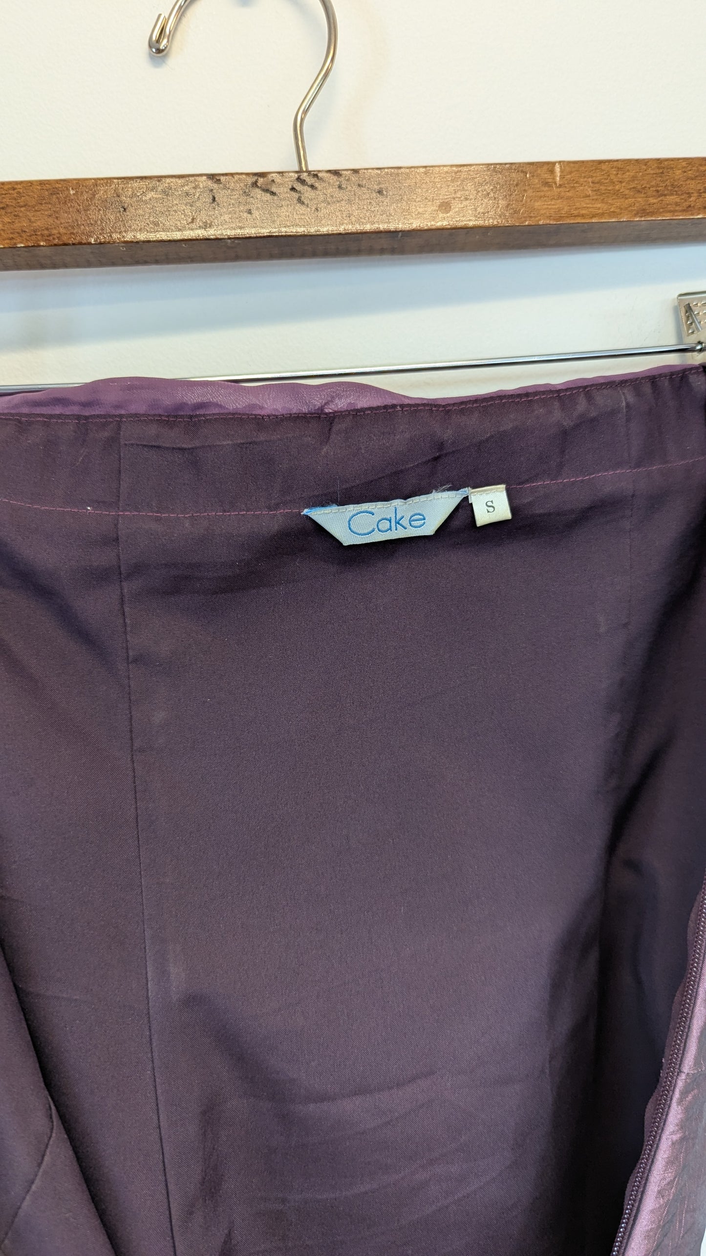 Cake Purple One Shoulder Dress S with Rose Detail