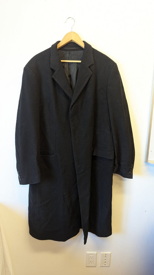 DeHavilland Black Wool Cashmere Overcoat
