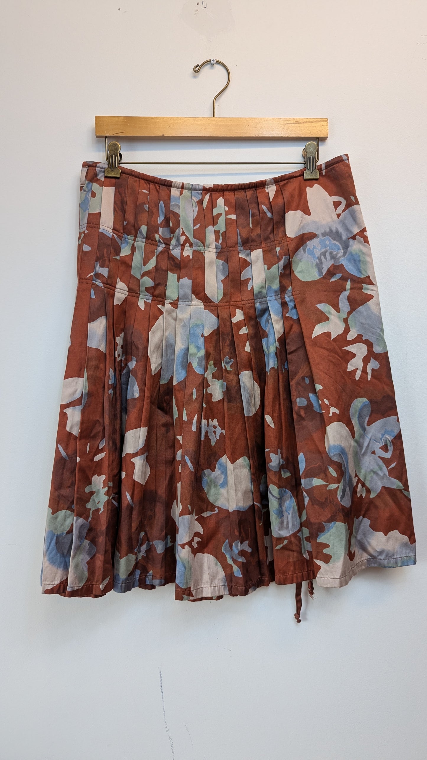 Dries Van Noten Pleated Floral Skirt size 42