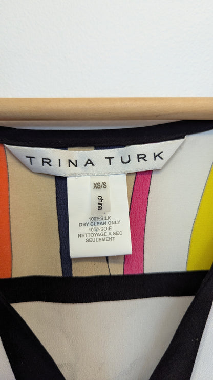 Trina Turk Silk Kaftan Top size xs