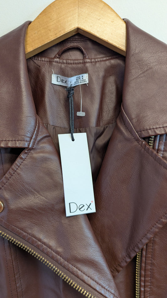Dex The Knack Moto Jacket Brown Size M