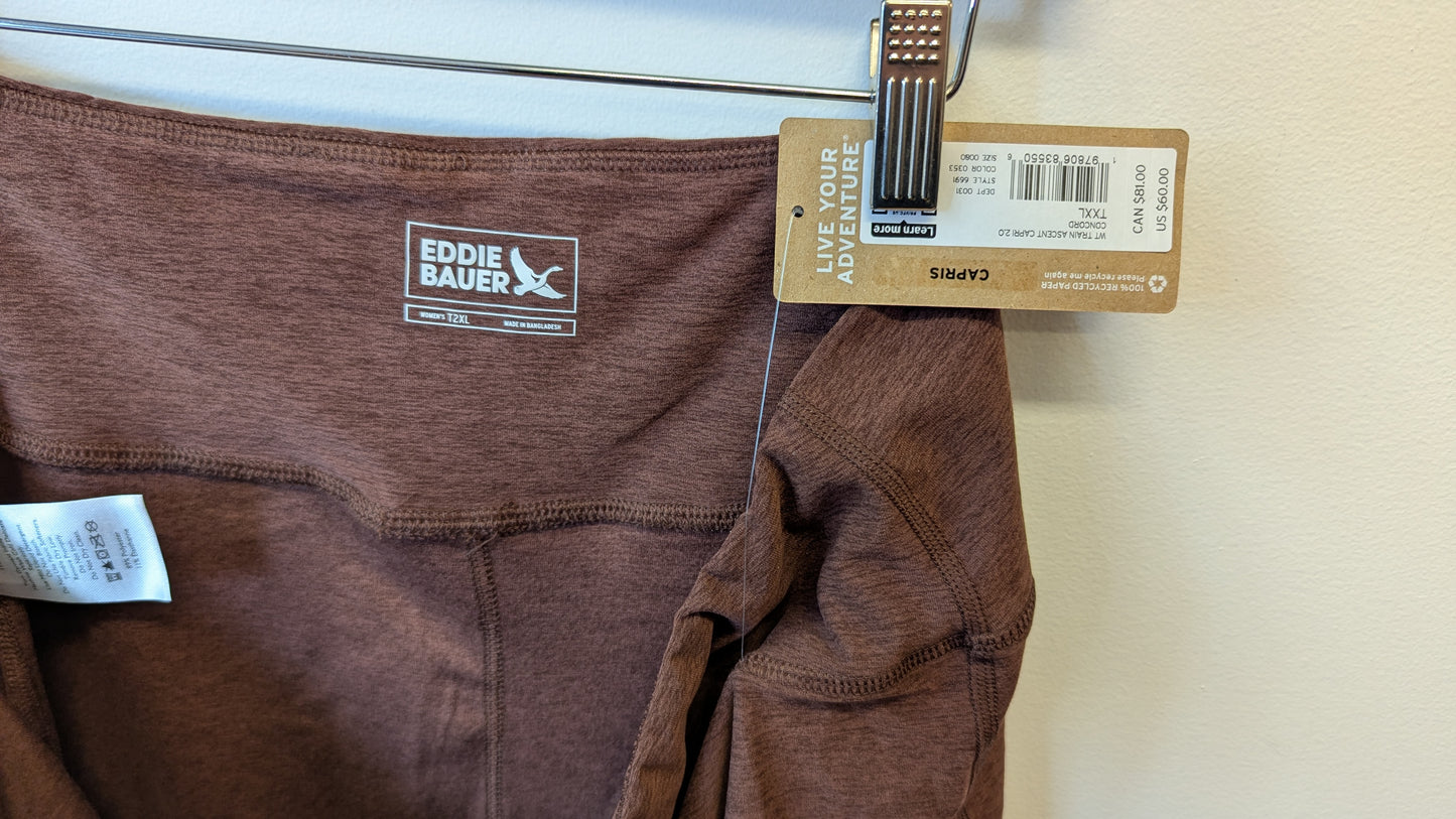 Eddie Bauer WT Train Ascent Capris Women's T2XL burgundy New