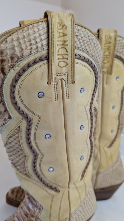 Sancho Snakeskin Cowboy Boots Size 6