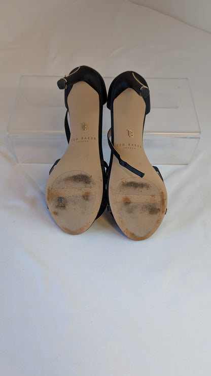 Ted Baker London Black Satin Rose Stiletto Heels