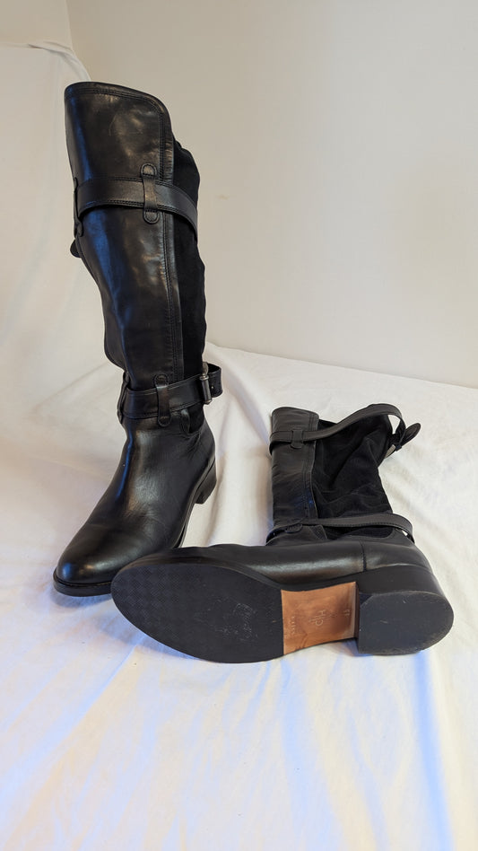Cole Haan Nike Air Black Leather Boots Size 9B