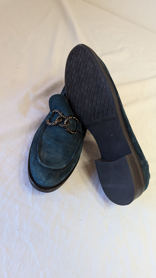 DORKING by Fluchos teal suede loafers size 41