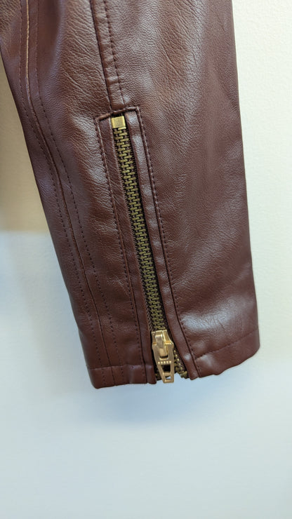 Dex The Knack Moto Jacket Brown Size M