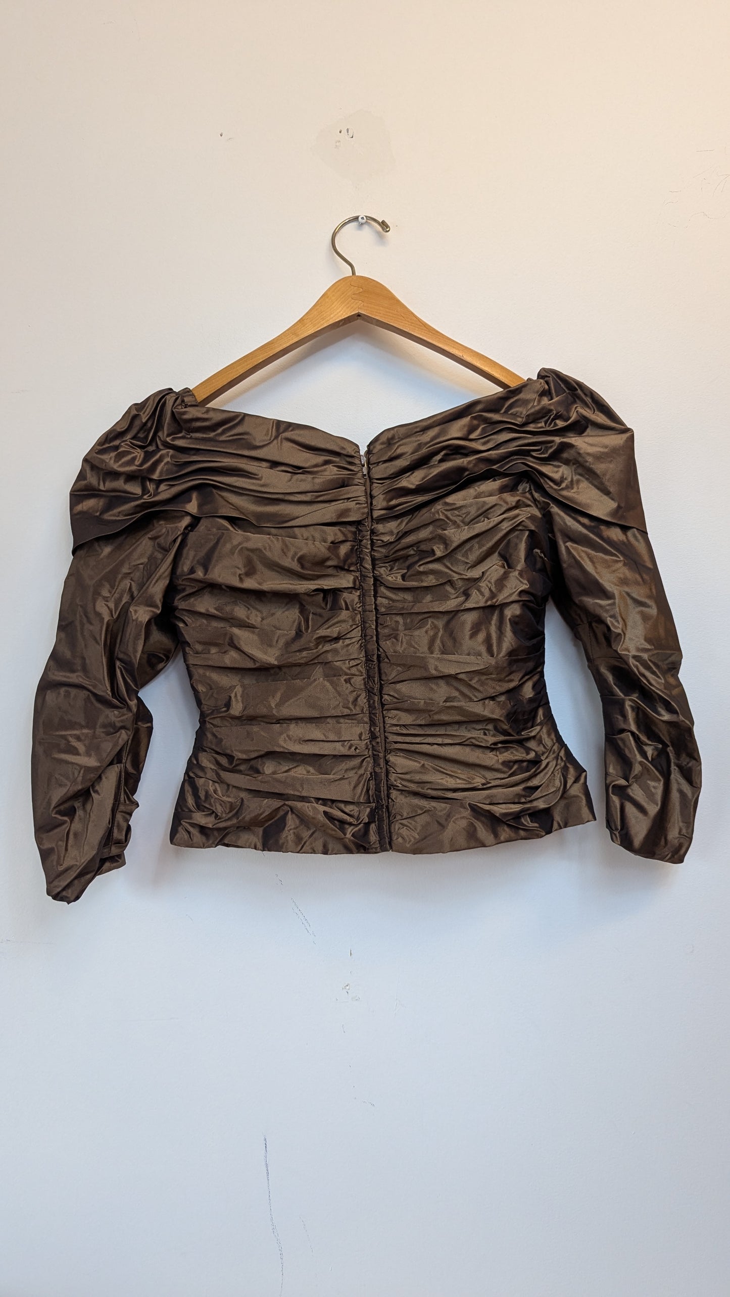 Catherine Regehr Ruched Taffeta Blouse
